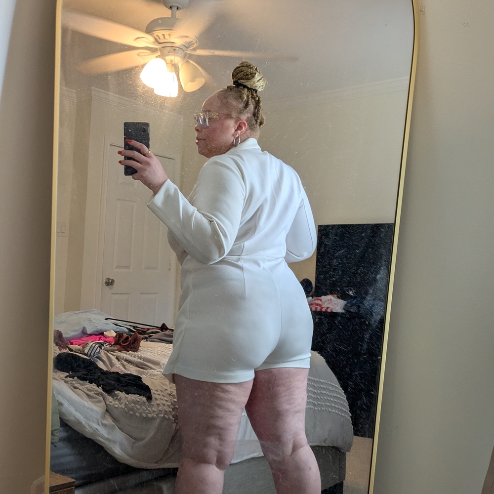White Long Sleeve Romper